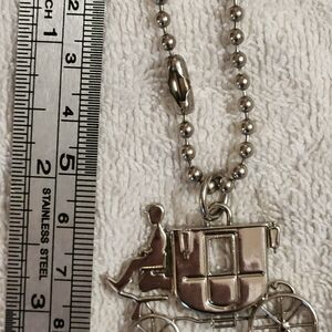 EUC Rare Coach Silver Metal Horse and Carriage Hang Tag